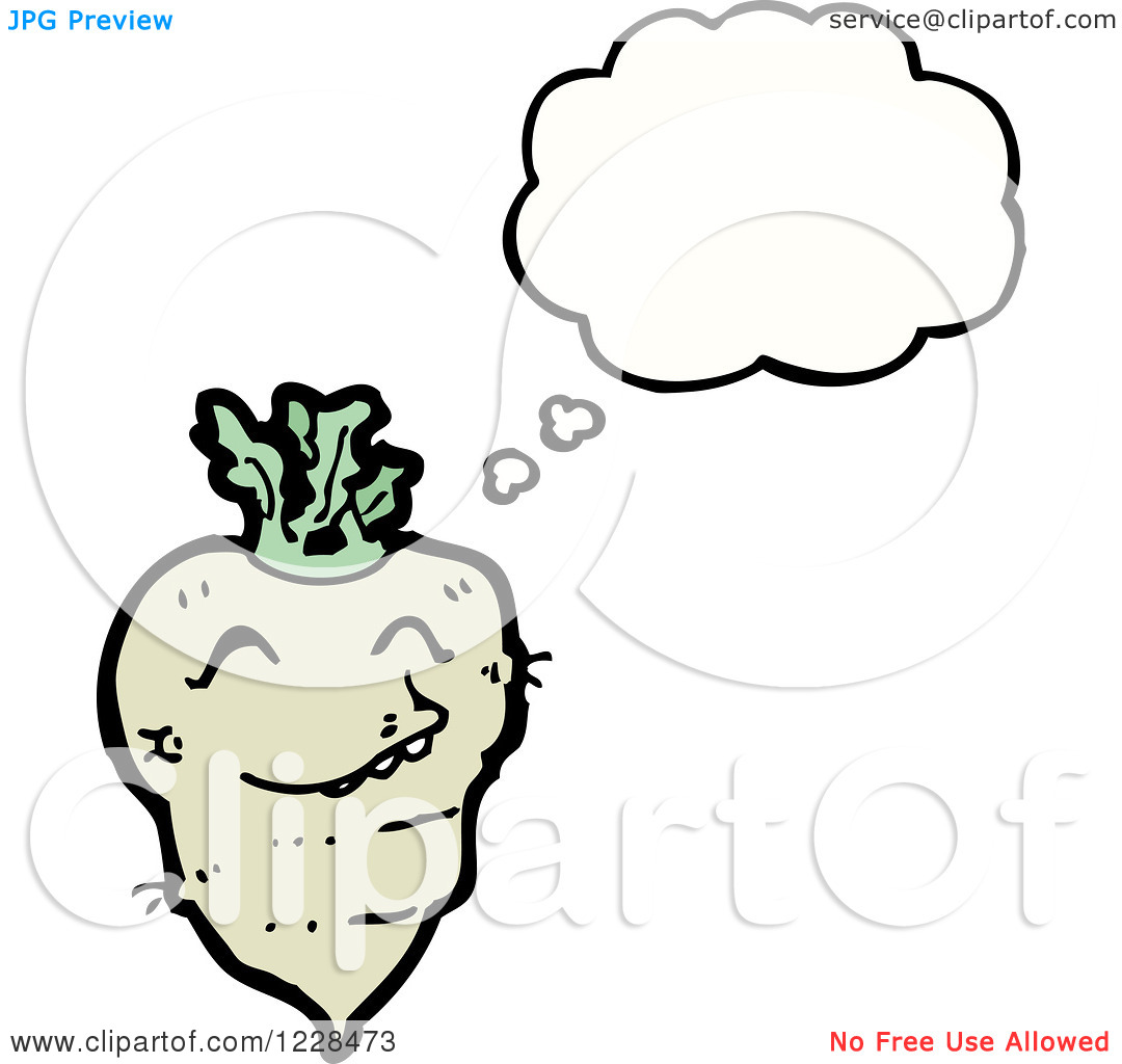 Clipart Of A Thinking Parsnip   Royalty Free Vector Illustration By