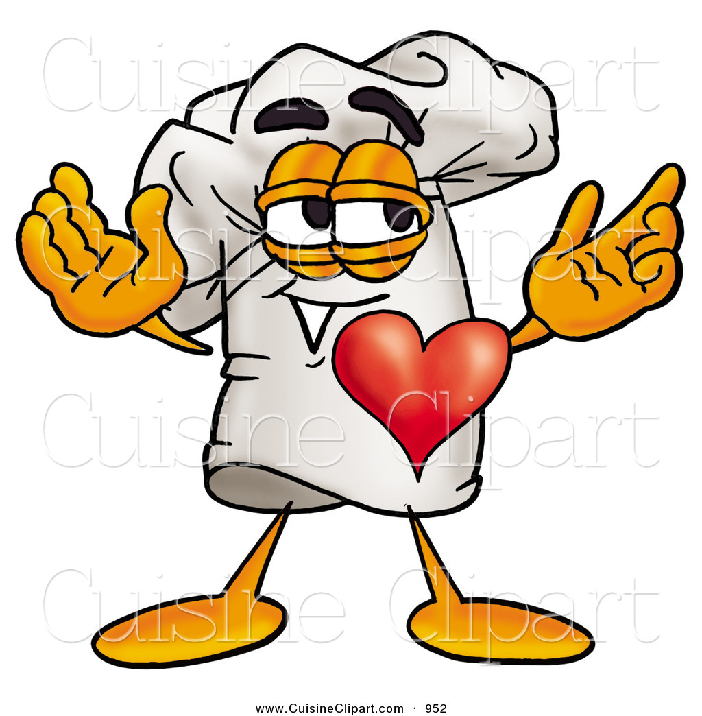 Cuisine Clipart Of A Happy Chefs Hat Mascot Cartoon Character With His