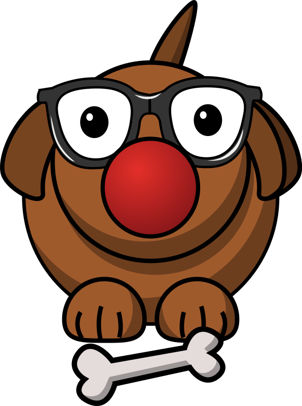 Dog Nose Cartoon Clowny Dog