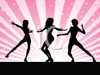 Erotic Dancers In Silhouette   Royalty Free Clip Art Illustration
