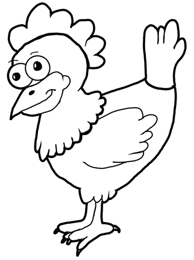 Finished Cartoon Chicken Hen Drawingtutorials   Free Images At Clker    