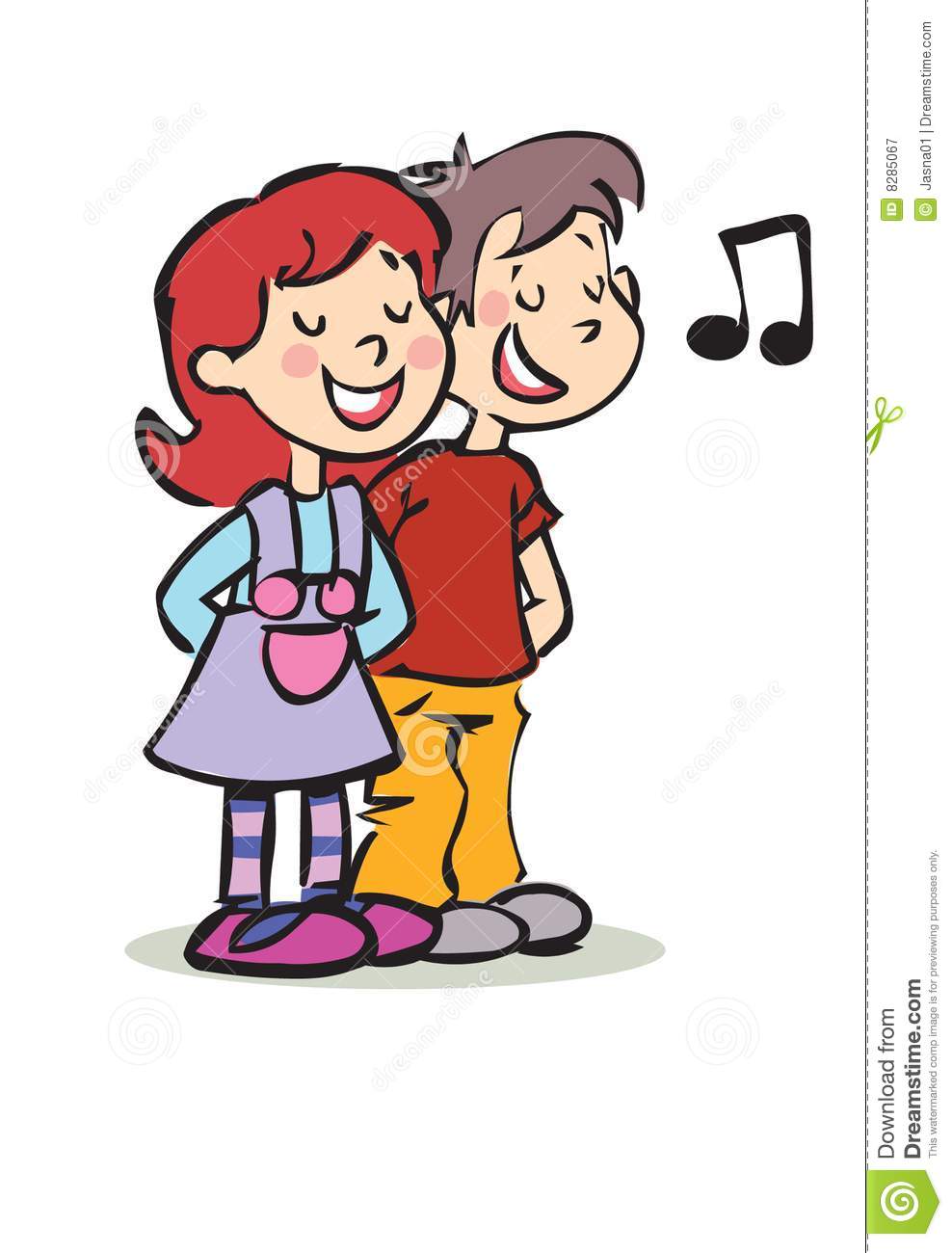 Happy Boy And Girl Singing Royalty Free Stock Photography   Image