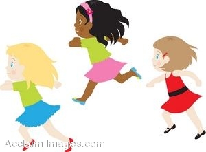 Little Girls Running