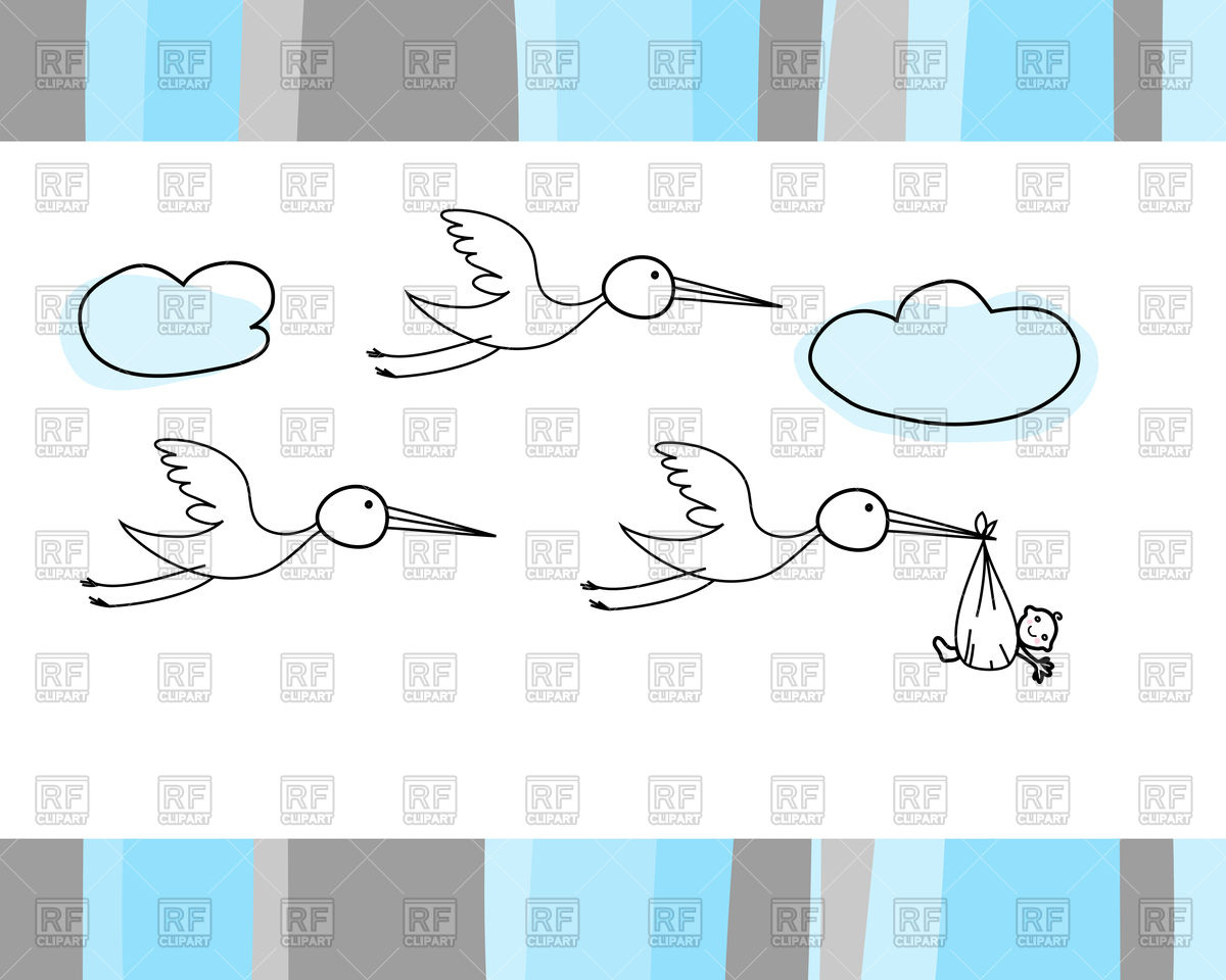 Newborn Boy Greeting Card With Stork 84445 Download Royalty Free