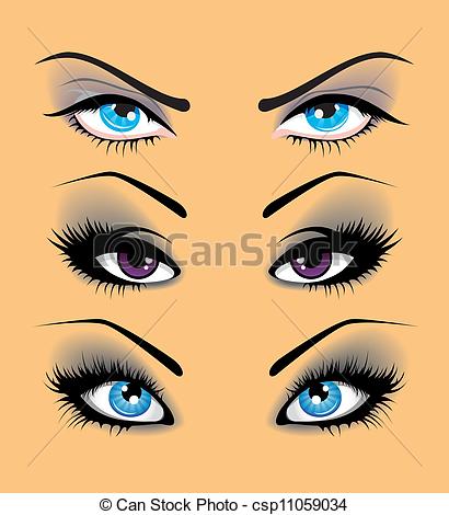 Of Eyes   Vector Illustration Of Set Of Eyes Csp11059034   Search Clip