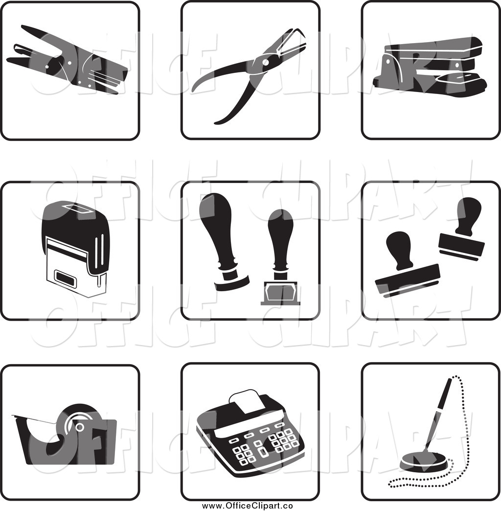 Office Desk Clipart Black And White Vector Clip Art Of Black And