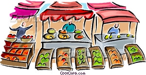 Outdoor Food Market Clipart