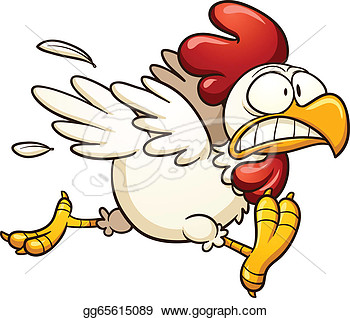       Scared Cartoon Chicken  Vector Clipart Gg65615089   Gograph