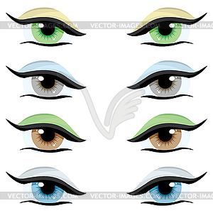 Set  Eyes Of Different Colors   Vector Clip Art