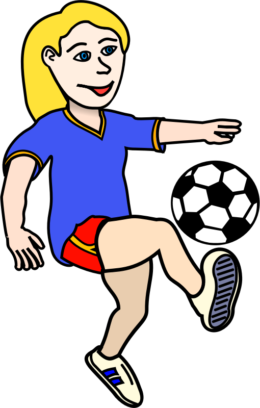 Soccer Playing Girl Coloured By Dkdlv   Remix From Soccer Playing Boy