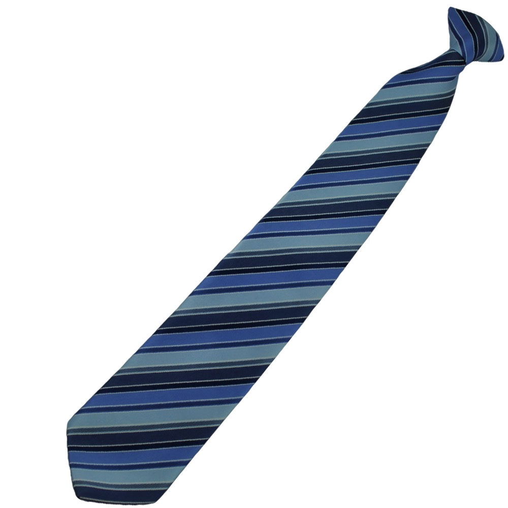     Ties   Ties Planet   Navy Light Blue   White Striped Clip On Tie