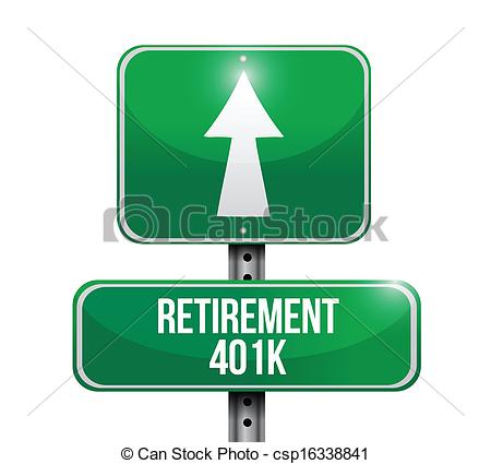 Vector   Retirement 401k Road Sign Illustration Design   Stock