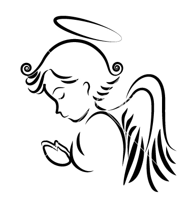Angel Praying Logo Vector Art   Download Vintage Vectors   1222245