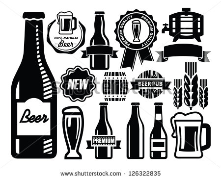 Beer Bottle Clipart Black And White Vector Black Beer Icon Set On