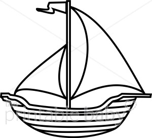 Black And White Boat Clipart