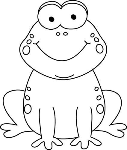 Black And White Cartoon Frog Clip Art Image   Black And White Outline