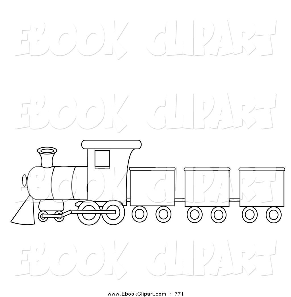Black And White Coloring Page Train Outline By Pams Clipart    771