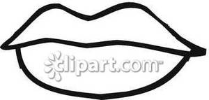 Black And White Lips   Royalty Free Clipart Picture
