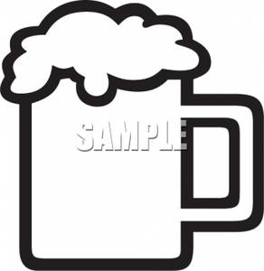 Black And White Pint Of Beer   Royalty Free Clipart Picture