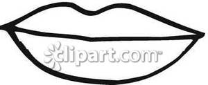 Black And White Smiling Lips   Royalty Free Clipart Picture