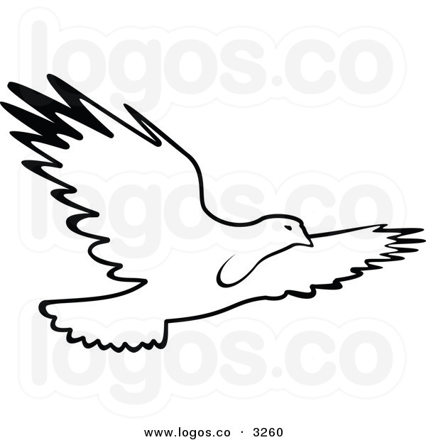Clipart Black And White Royalty Free Vector Of A Black And White Bird