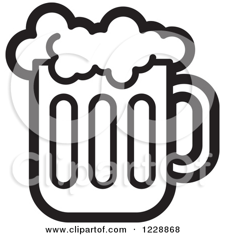 Clipart Of A Black And White Beer Icon   Royalty Free Vector    