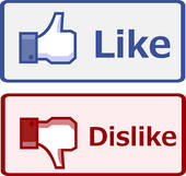 Clipart Of Like And Unlike Icons  Thumb Up And Thumb Down Signs For