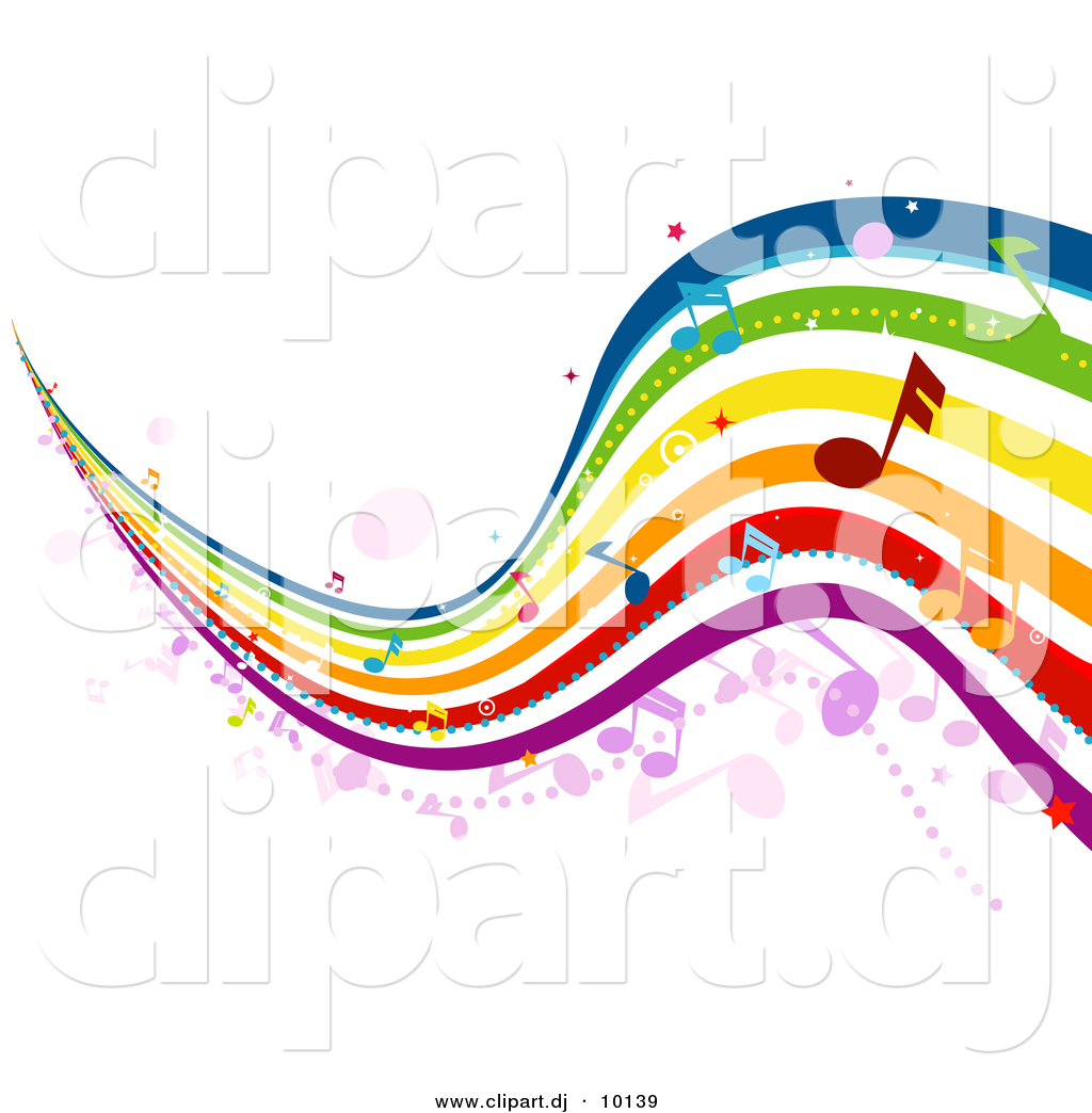 Colorful Music Notes Clipart Vector Clipart Of Musical Rainbow Waves