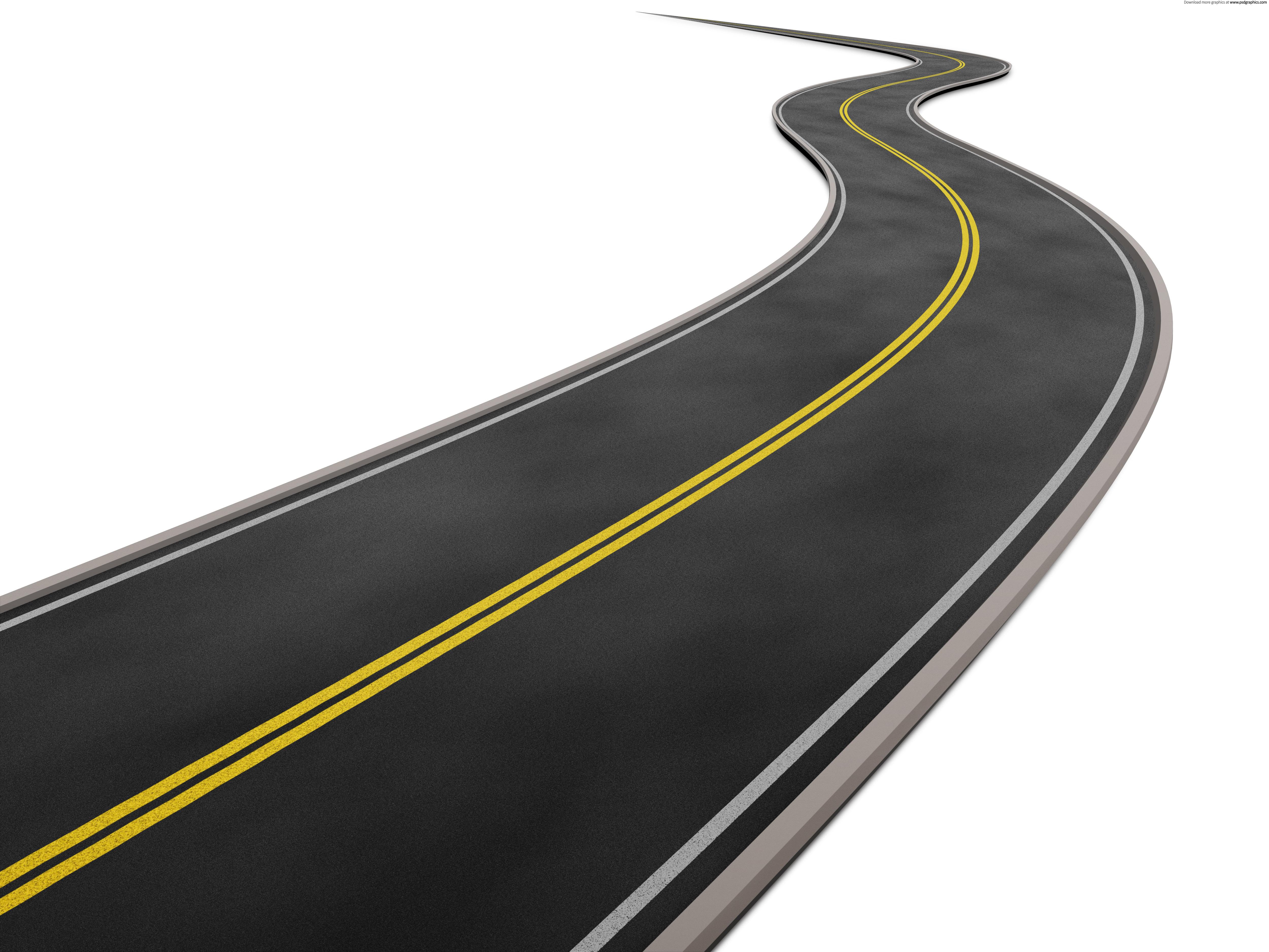 Curved Road On White Background   Psdgraphics