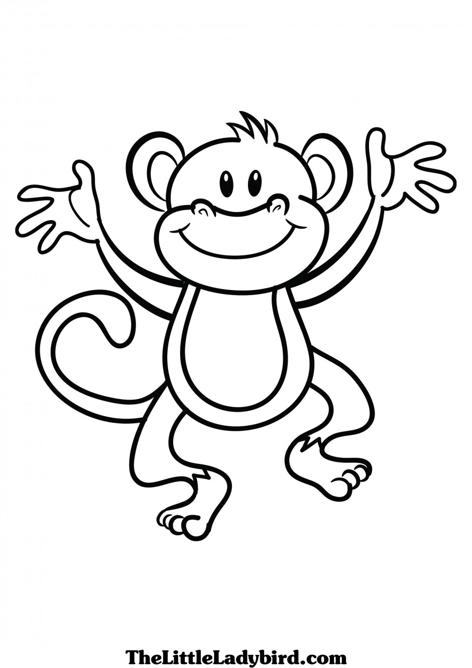 Cute Monkey Clip Art Black And White Monkey Coloring Pages Monkey