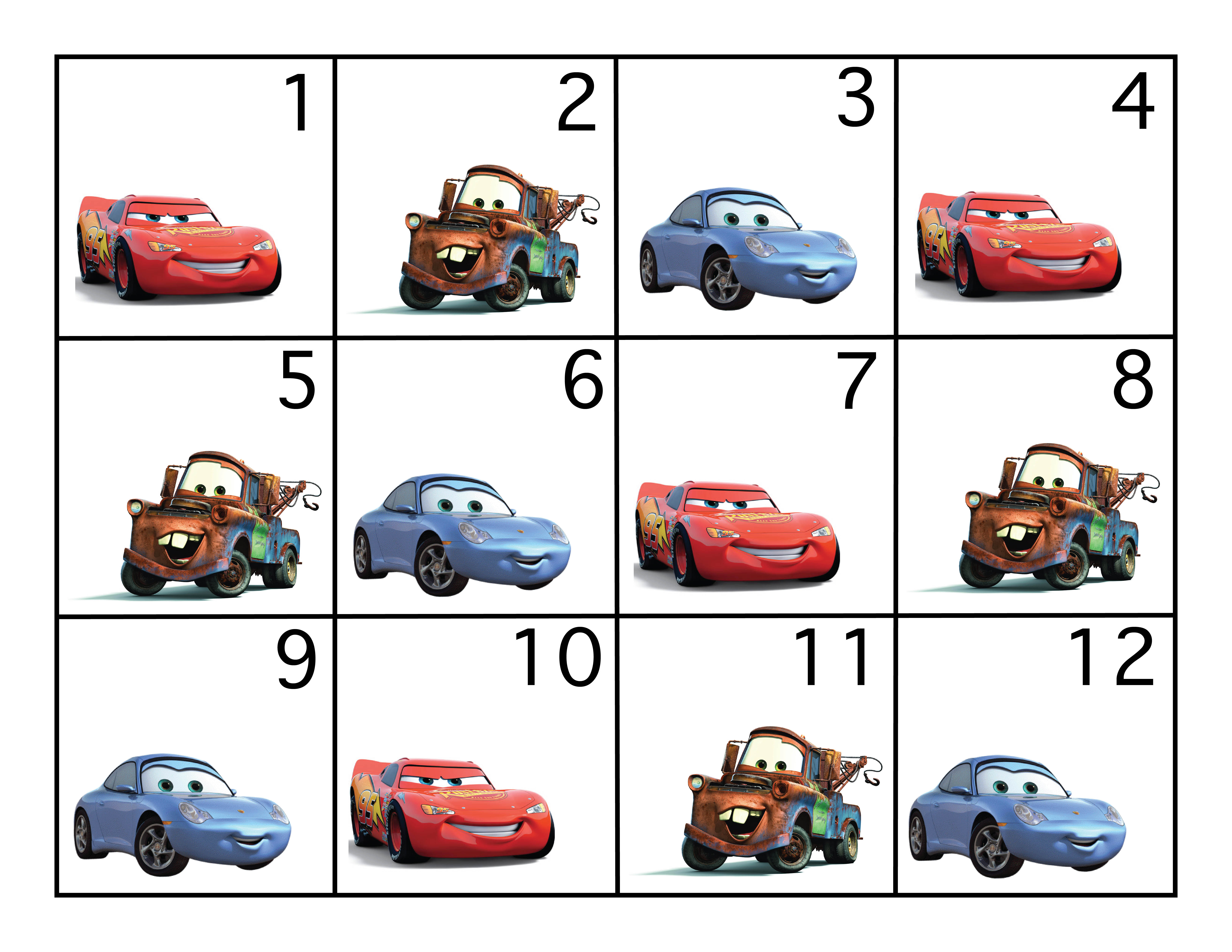 Disney Cars Christmas Clipart Cars Calendar Pieces