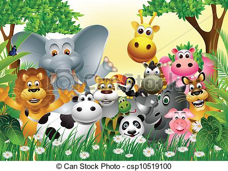 Group Of Wild Animals Clipart Vector   Wild Animal Cartoon