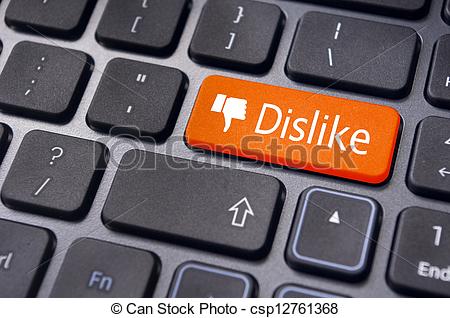 Illustration   Dislike Message On Keyboard Button Antisocial Media