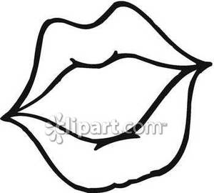 Mouth Clipart Black And White A Black And White Set Lips Royalty Free    