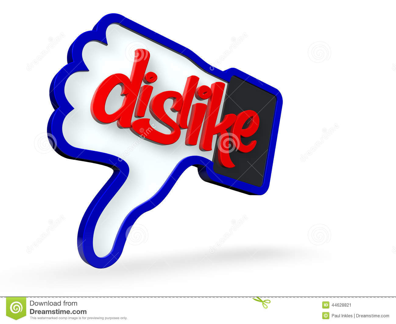    Of A Social Media Symbol With The Word  Dislike  Through The Middle