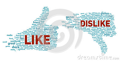    Related To Social Media  In The Middle The Word Like And Dislike