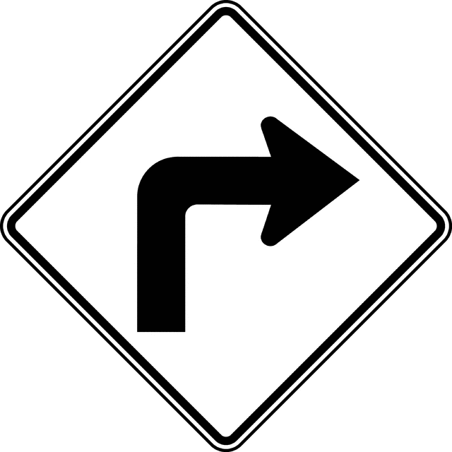 Right Turn Black And White   Clipart Etc