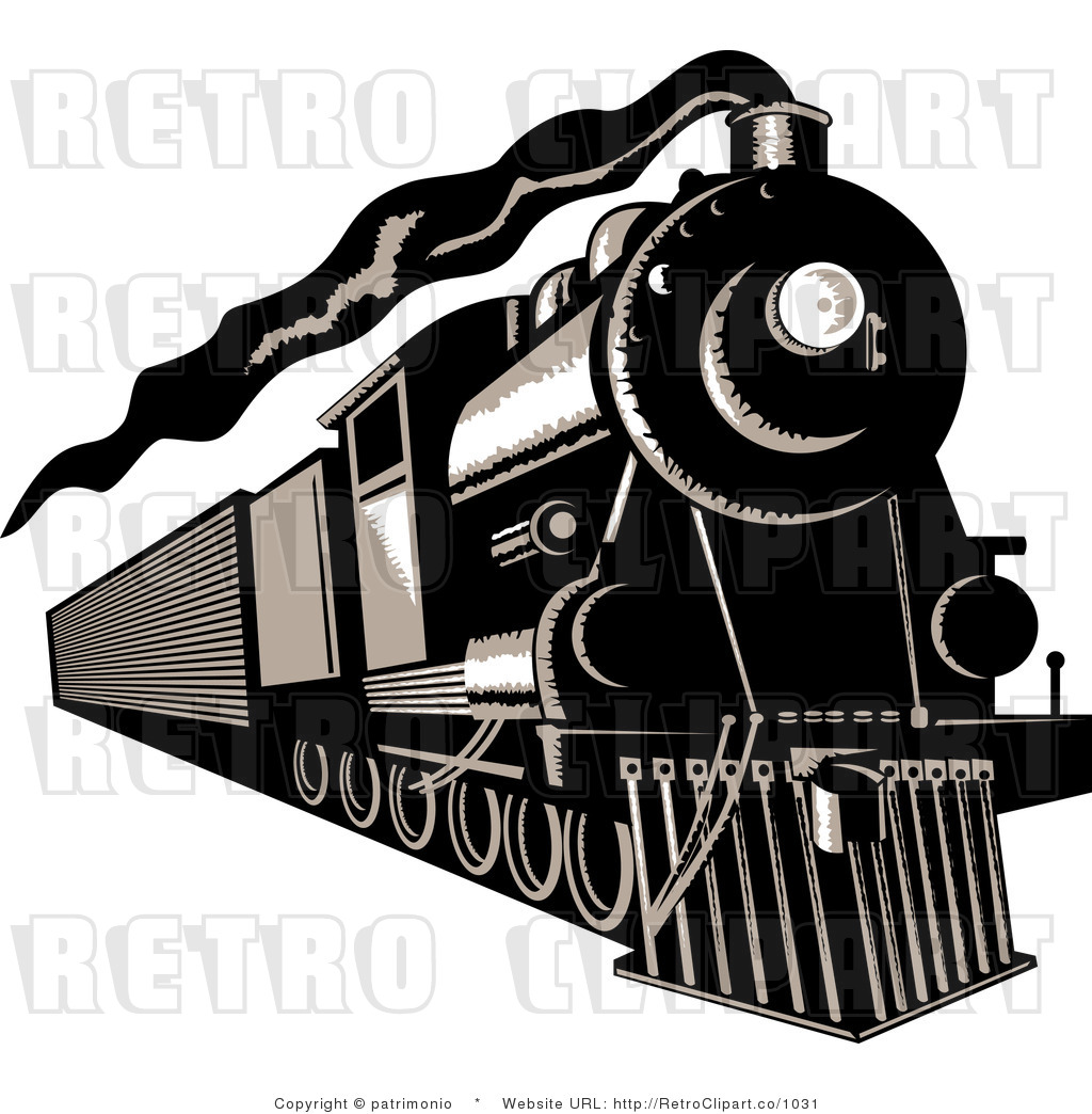 Royalty Free Retro Black And White Steam Train By Patrimonio    1031