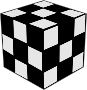 Rubik Cube Black   White Clip Art At Clker Com   Vector Clip Art