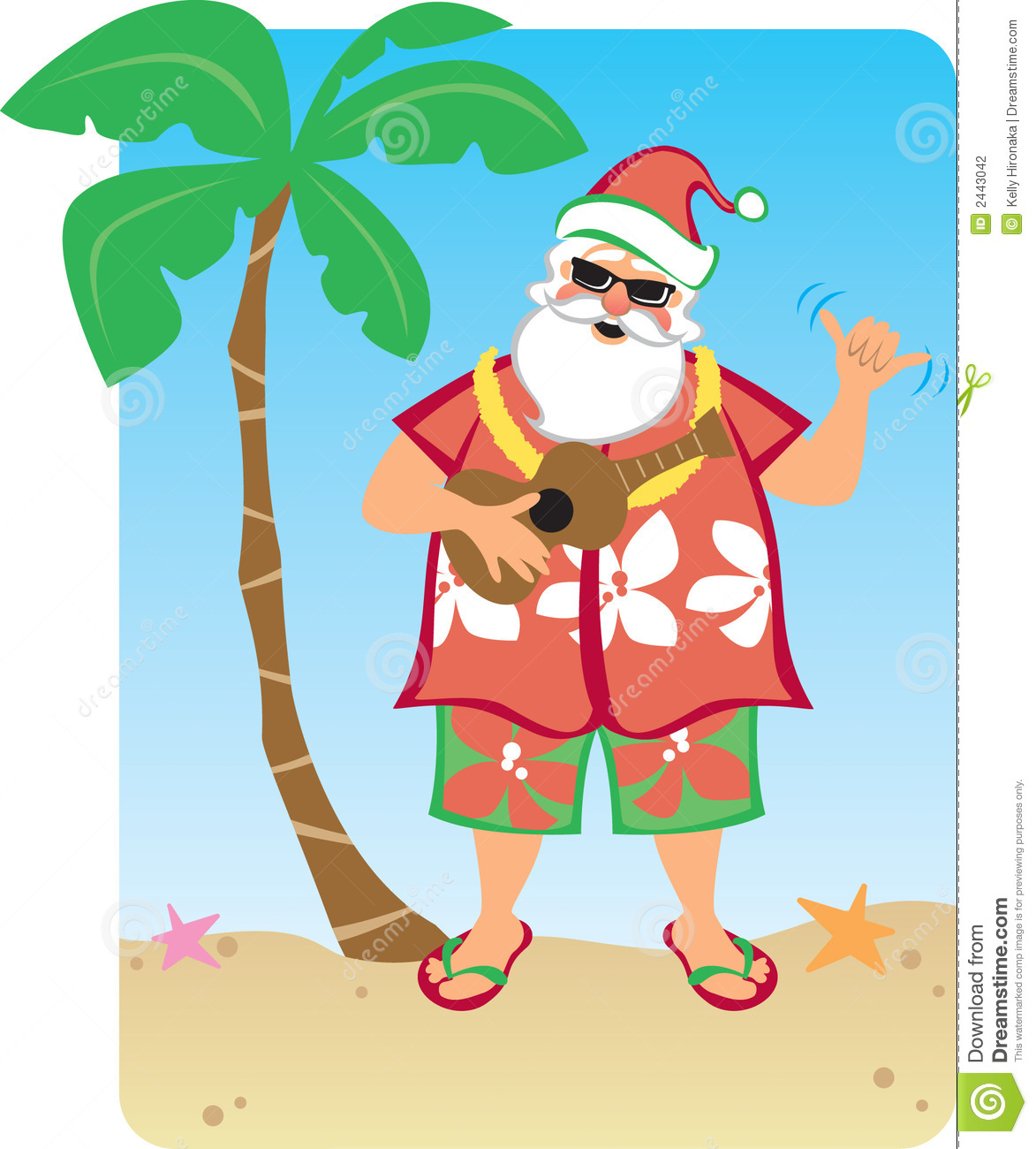 Santa S Hawaiian Christmas Stock Photography   Image  2443042