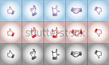     Social Media Style Hand Gestures   Like Best Dislike Handshake I