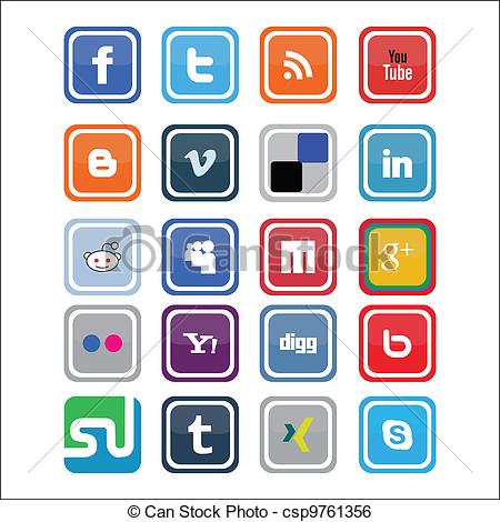 Vector Of Vector Social Media Icons   This Is A Set Of Vector Social