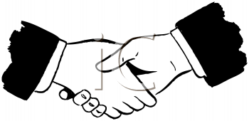 Black And White Hands Shaking   Royalty Free Clip Art Picture