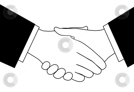 Black And White People Shaking Hands Clipart