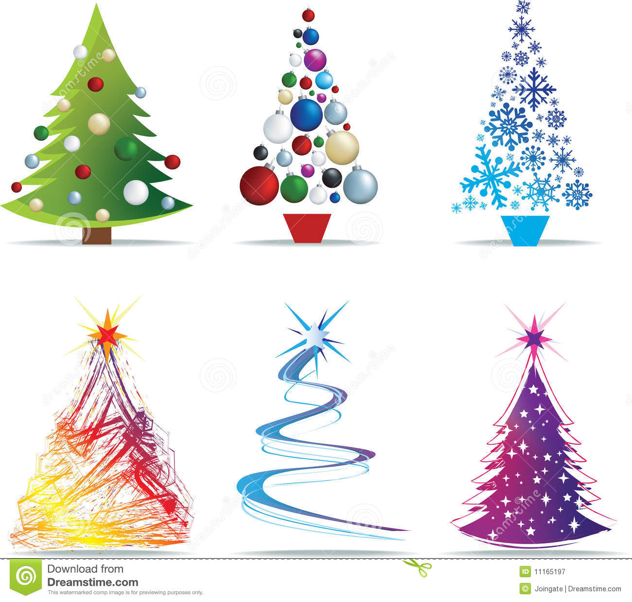 Christmas Tree Modern Illustrations Royalty Free Stock Photography