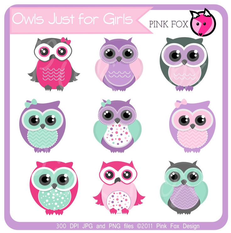     Clipart Baby Shower Owls Clip Art Owl Clipart Girly Pink Clipart