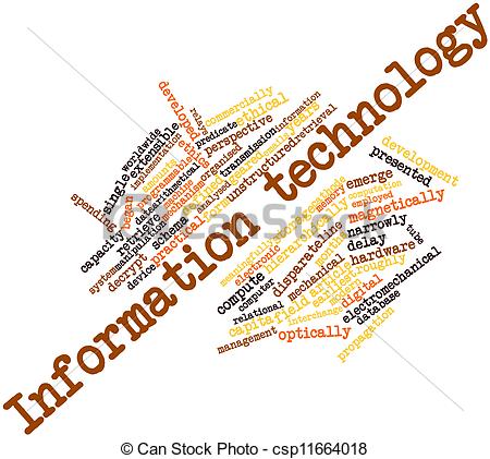 Clipart Of Word Cloud For Information Technology   Abstract Word Cloud