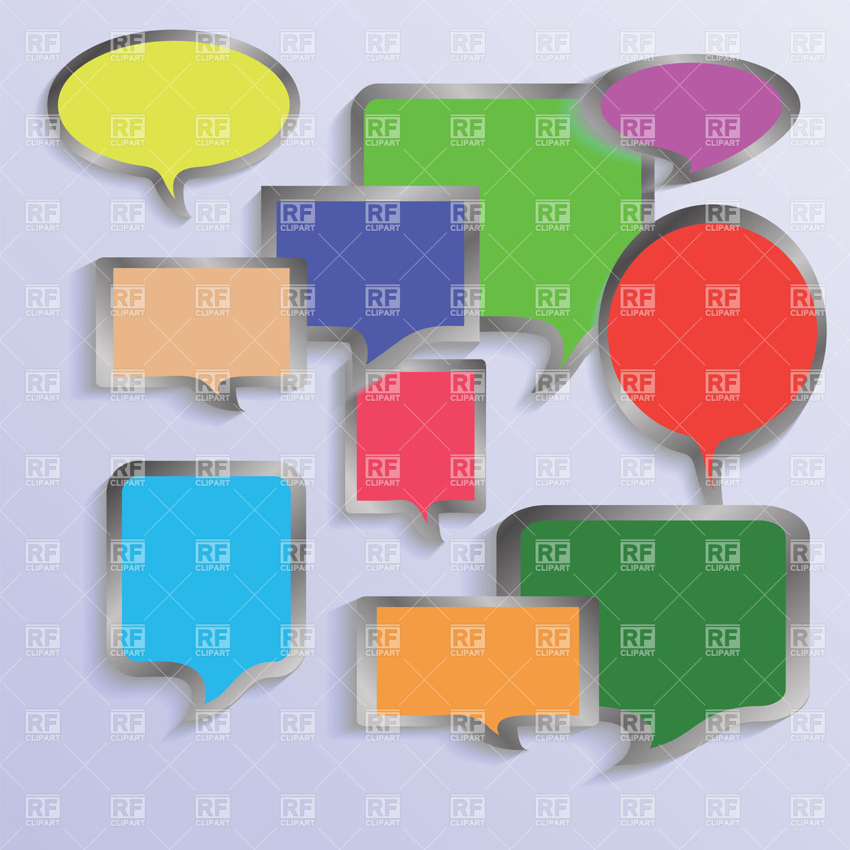 Colorful Speech Bubbles Download Royalty Free Vector Clipart  Eps 