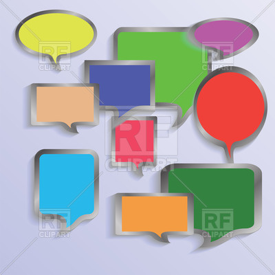 Colorful Speech Bubbles Download Royalty Free Vector Clipart  Eps 