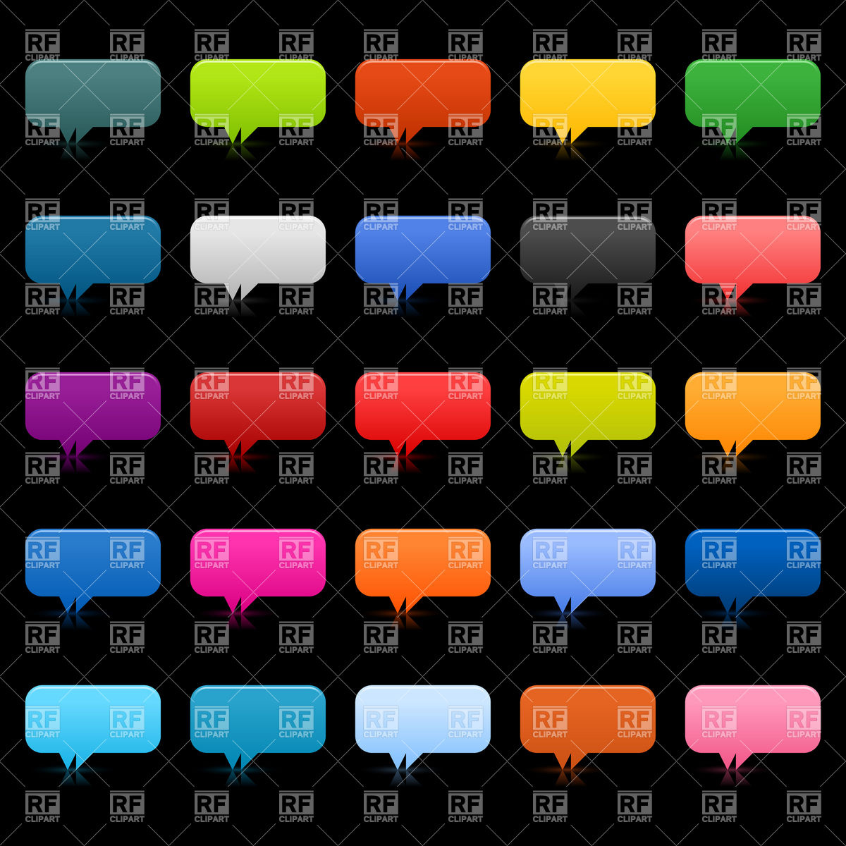 Colorful Square Speech Bubbles Download Royalty Free Vector Clipart